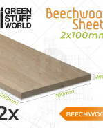 GSW: Doska z bukového dreva 2x100x250mm (2 ks)